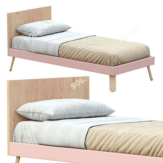 Modern NUK Single Bed 2: Sleek Design for Restful Nights 3D model image 1