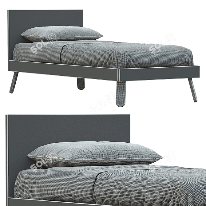 Modern NUK Single Bed 2: Sleek Design for Restful Nights 3D model image 4