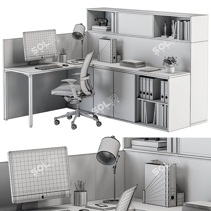 ErgoTech Office Set: Productivity Boost+ Comfort 3D model image 4