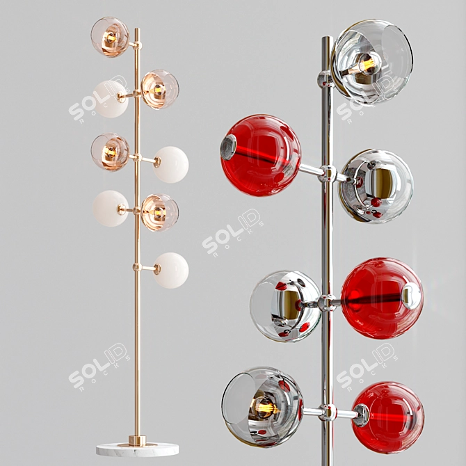 Chic Cherries Glass Floor Lamp 3D model image 1