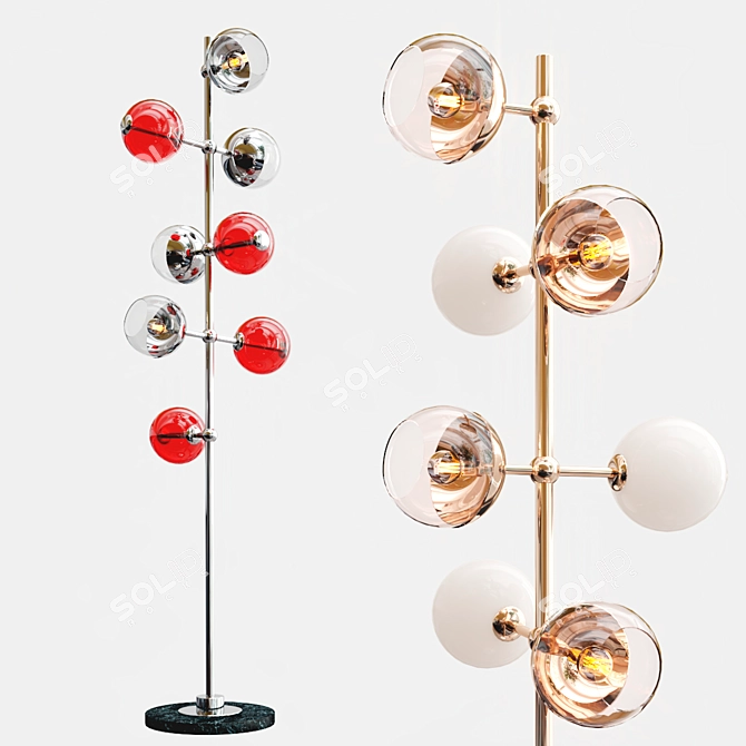 Chic Cherries Glass Floor Lamp 3D model image 4