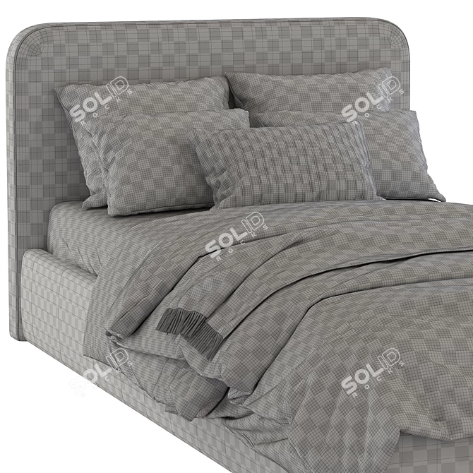 Cozy Bed with Soft Headboard 3D model image 5