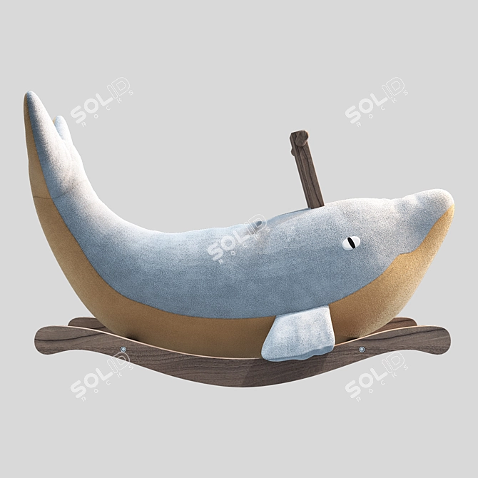 Whimsical Whale Rocking Chair 3D model image 3