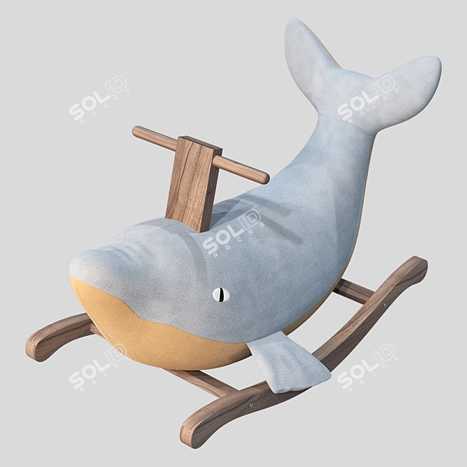 Whimsical Whale Rocking Chair 3D model image 5