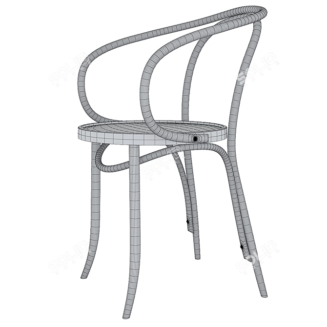 Thonet Rating Chair: Elegant & Classic Design. 3D model image 4