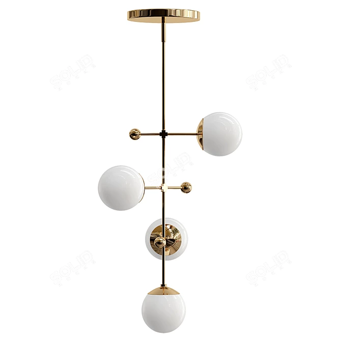 Minimalistic Deco Globe Sculpture 3D model image 1