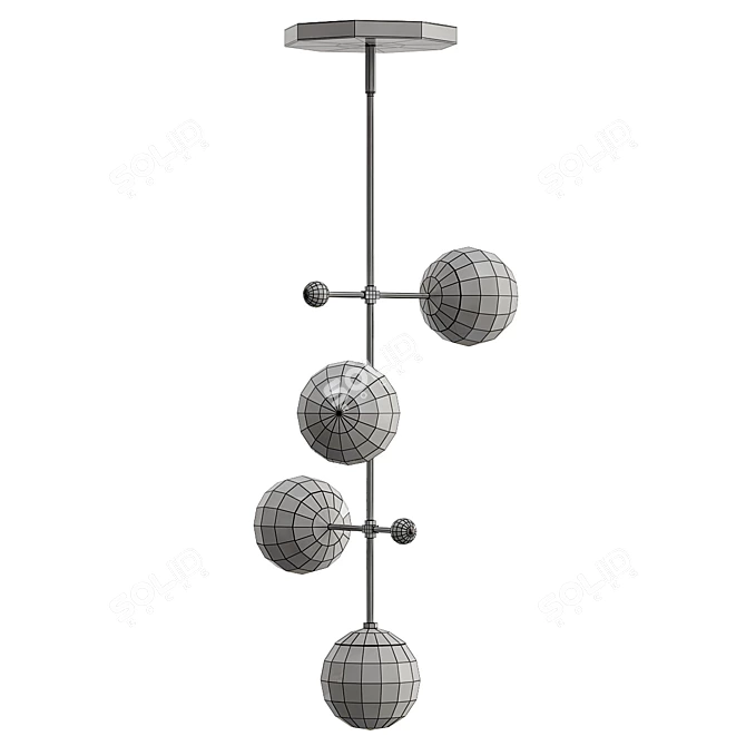 Minimalistic Deco Globe Sculpture 3D model image 3