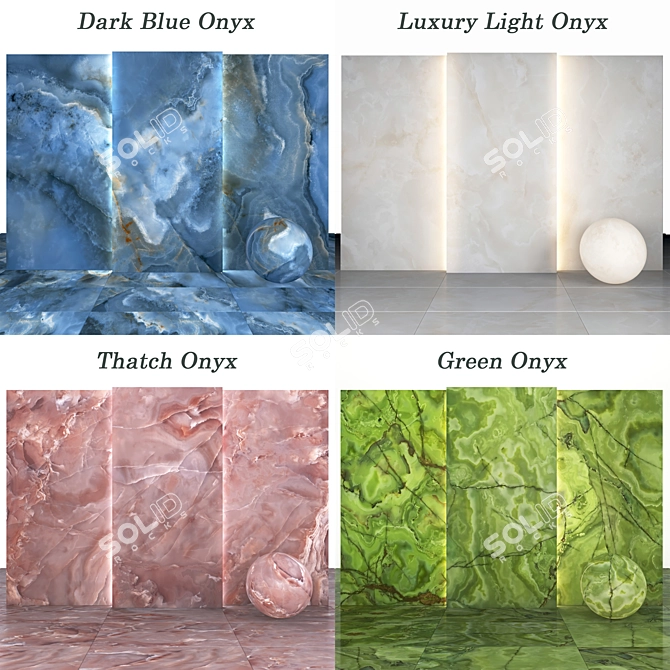 Onyx Collection: Premium Natural Stone Tiles 3D model image 2