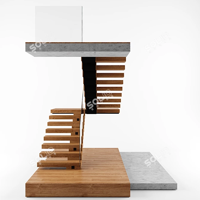 Contemporary Interior Staircase 3D model image 3