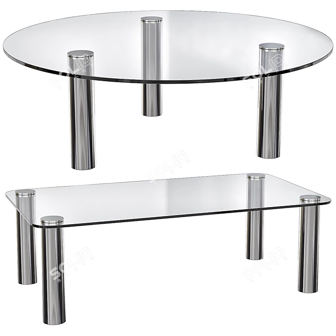 Zanotta Marcuso Glass Coffee Table: Italian Design Marvel 3D model image 1