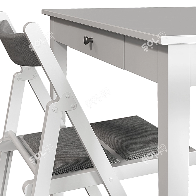 IDANÄS / TERJE Folding Table and Chairs Set 3D model image 3