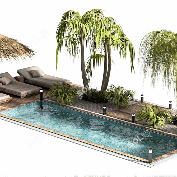 Backyard Oasis: Premium Swimming Pools 3D model image 4