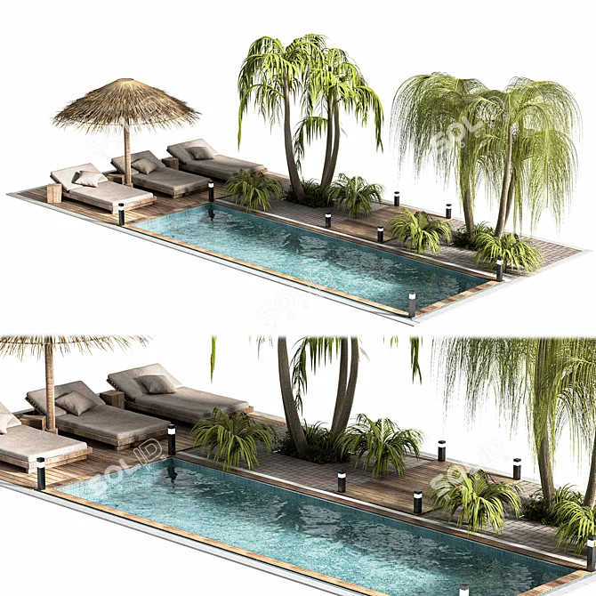 Backyard Oasis: Premium Swimming Pools 3D model image 6