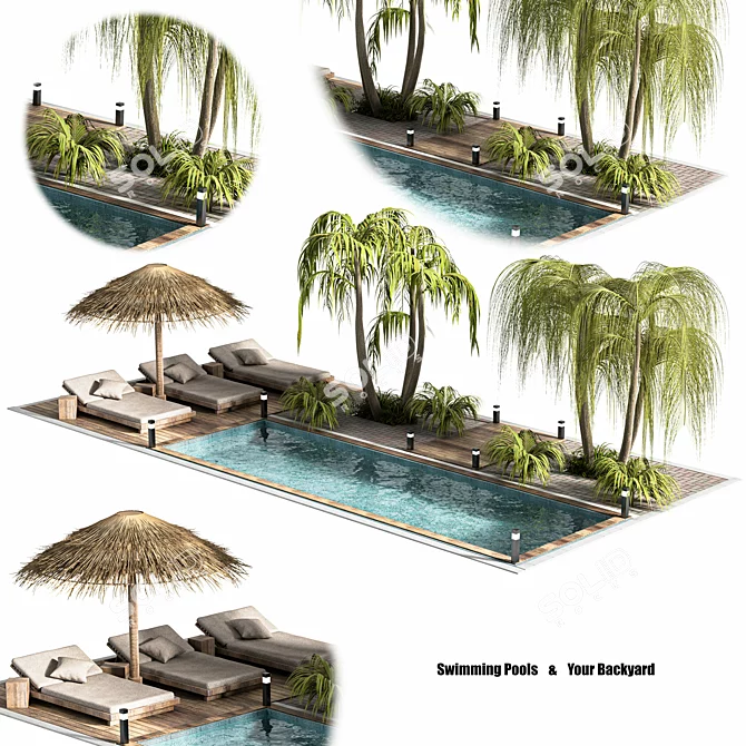 Backyard Oasis: Premium Swimming Pools 3D model image 9