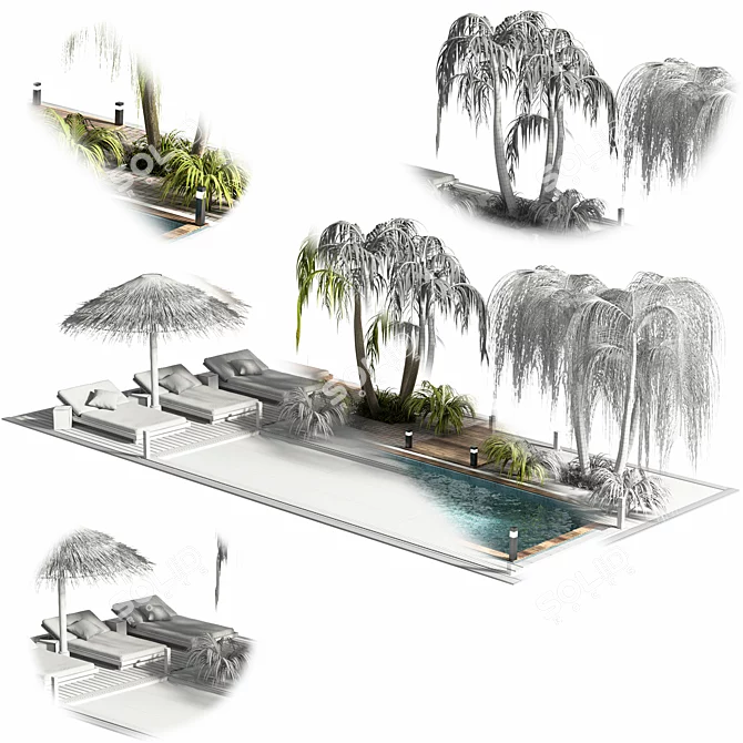 Backyard Oasis: Premium Swimming Pools 3D model image 14