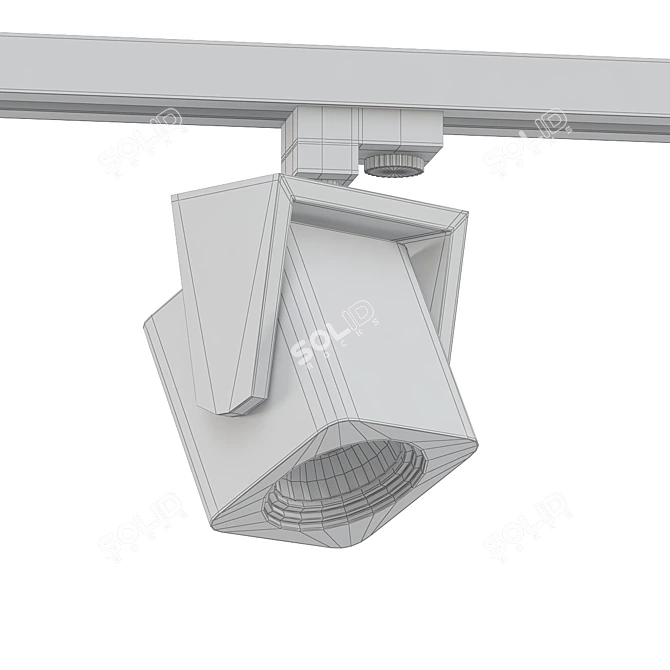 Sleek Aluminum Track-Light with Dimmer 3D model image 2