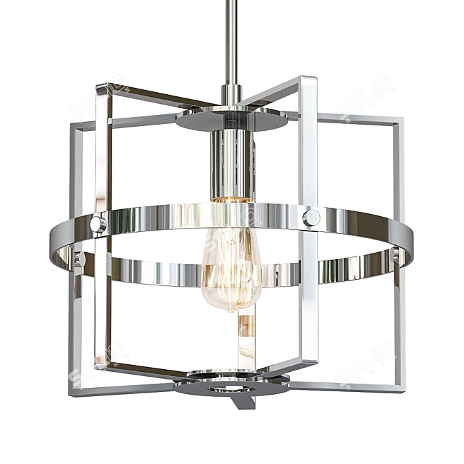 Vintage-inspired Peyton Pendant Light 3D model image 1