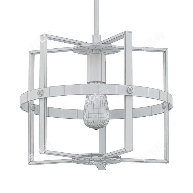 Vintage-inspired Peyton Pendant Light 3D model image 2