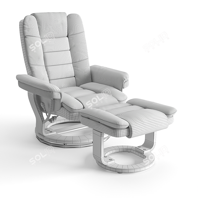 Flash Furniture Leather Recliner with Ottoman 3D model image 2