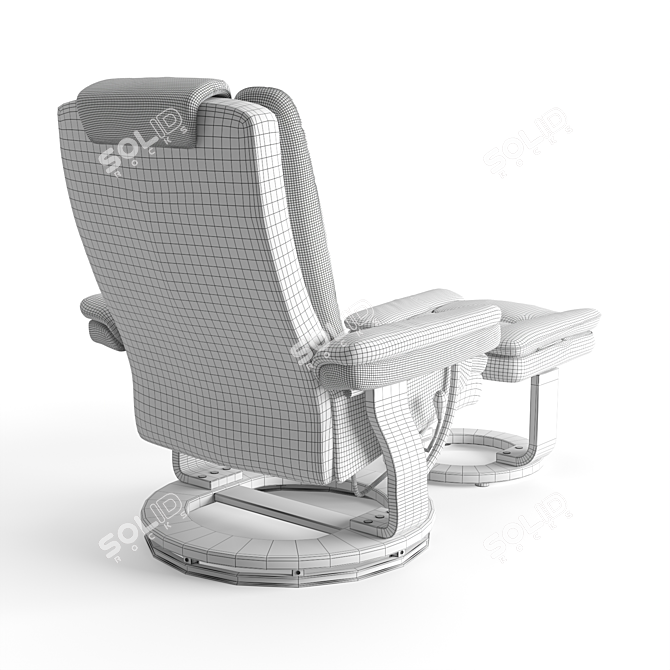 Flash Furniture Leather Recliner with Ottoman 3D model image 3