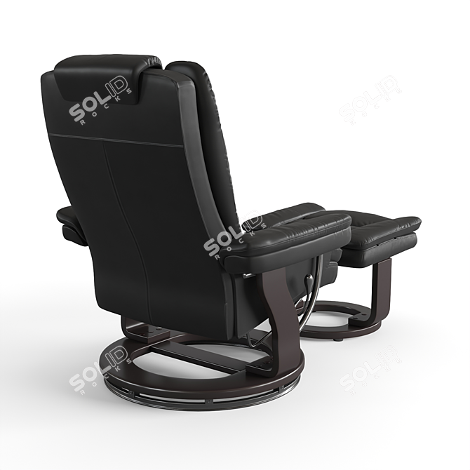 Flash Furniture Leather Recliner with Ottoman 3D model image 4