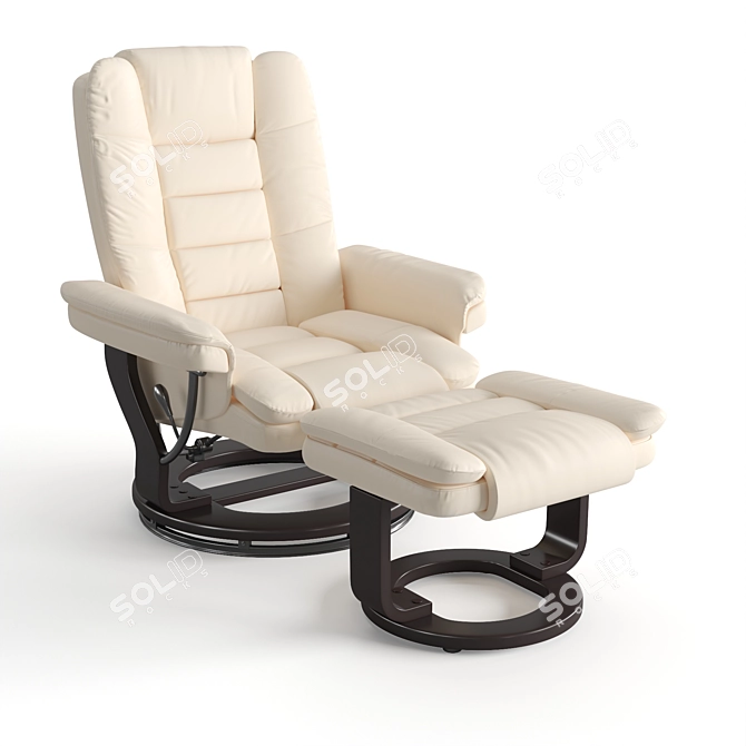 Flash Furniture Leather Recliner with Ottoman 3D model image 5