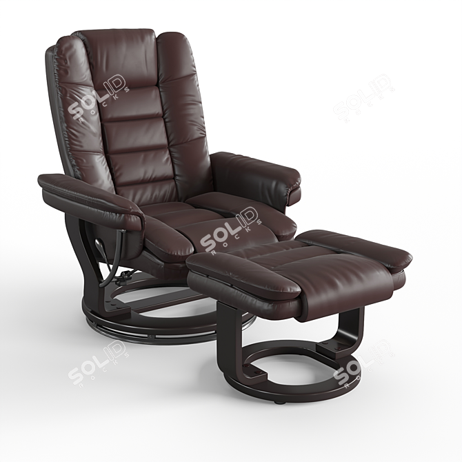 Flash Furniture Leather Recliner with Ottoman 3D model image 6