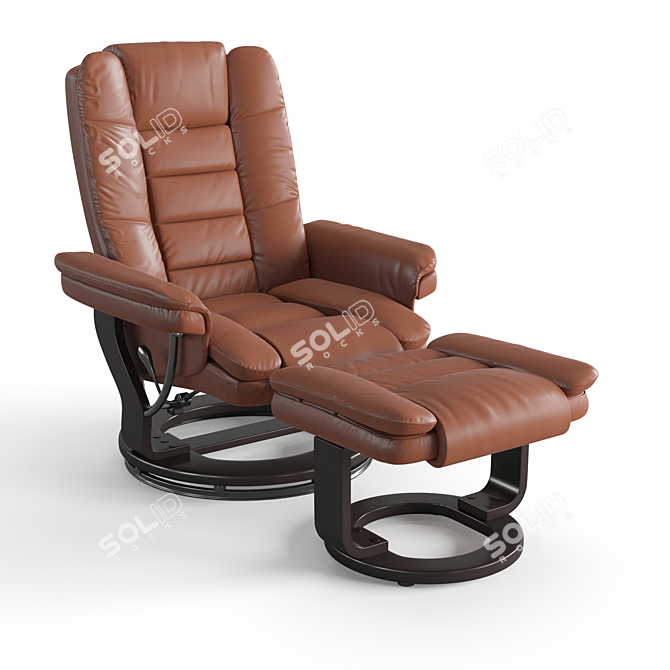 Flash Furniture Leather Recliner with Ottoman 3D model image 7