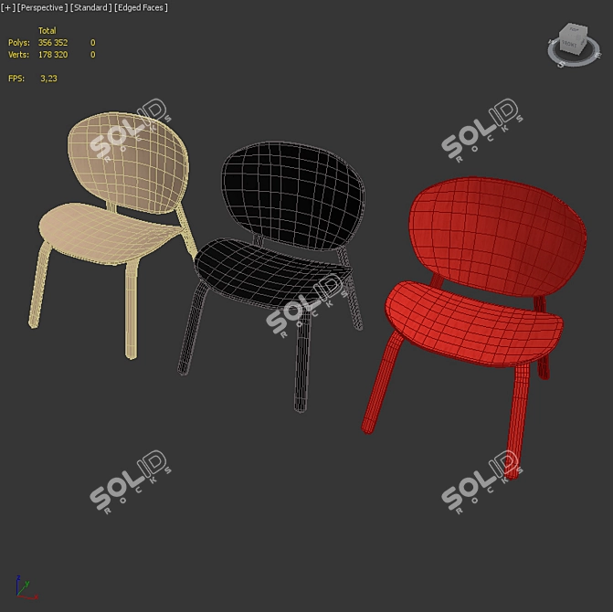 Contemporary Oak Armchair 3D model image 5
