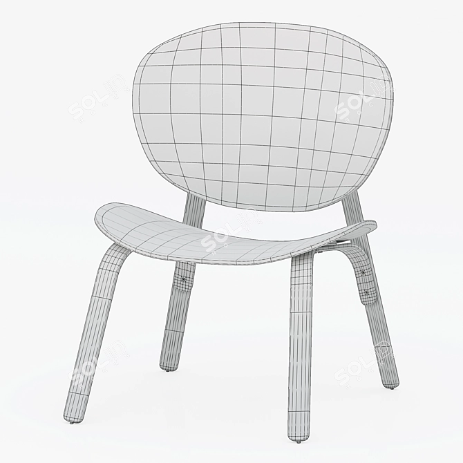 Contemporary Oak Armchair 3D model image 7