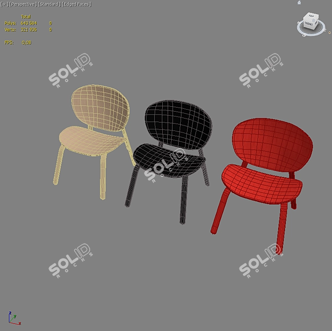 Contemporary Oak Armchair 3D model image 8