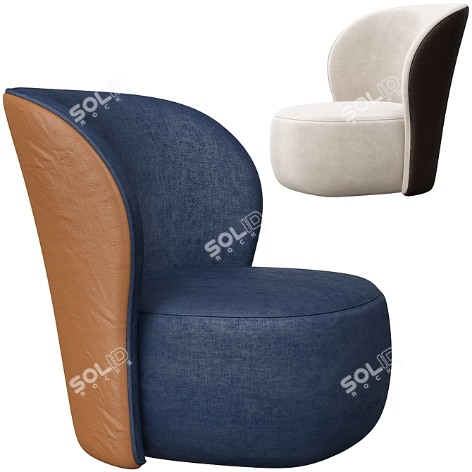 Elegant Lucrezia Armchair: A Timeless Seating Solution 3D model image 2