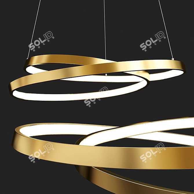 Scribble Ring Pendant: Illuminate with Elegance 3D model image 1