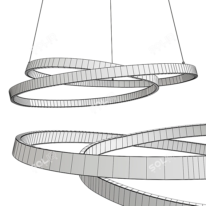 Scribble Ring Pendant: Illuminate with Elegance 3D model image 2