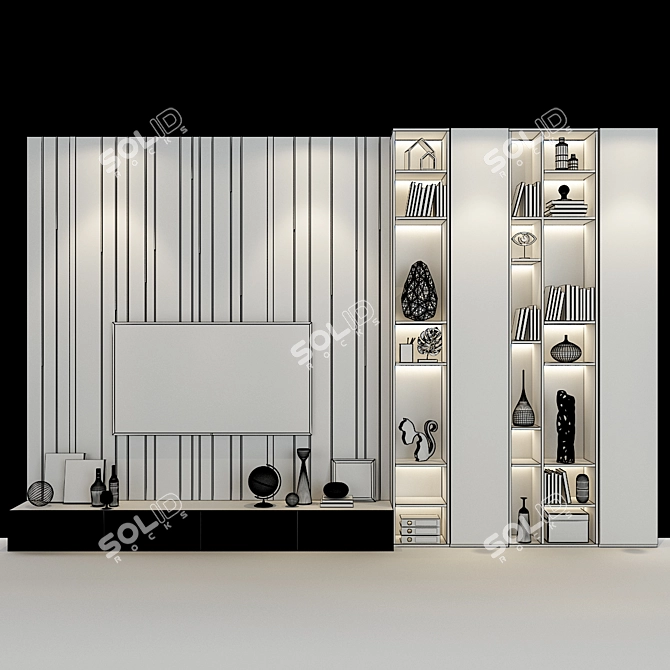 Modern Wood Cabinet Furniture 3D model image 2