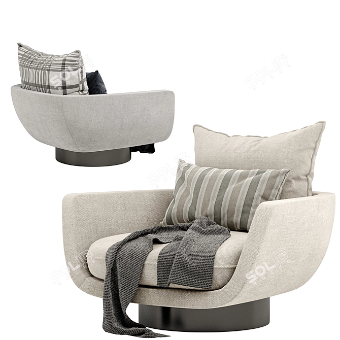 Comfortable Rua Ipanema Lounge Chair 3D model image 3