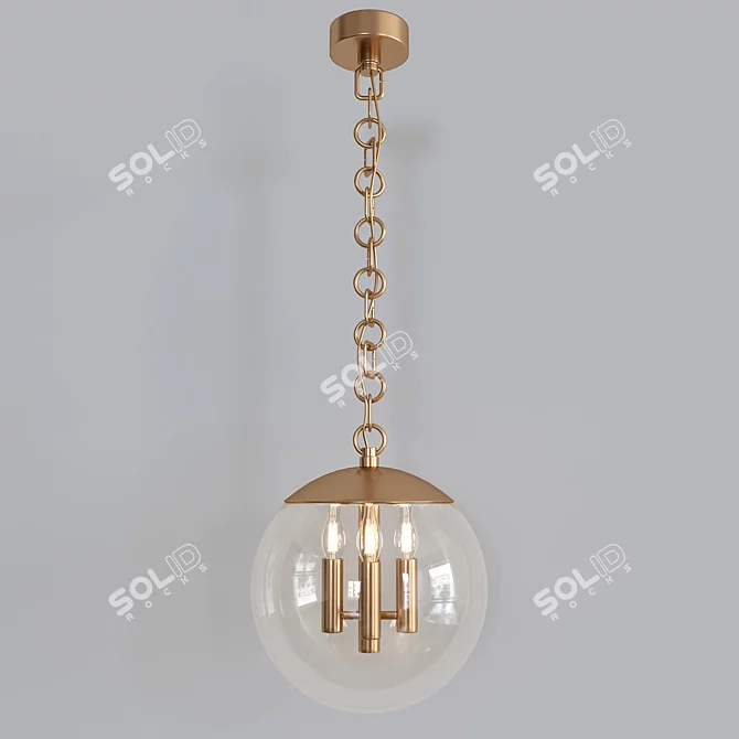 Turenne Medium Pendant: Elegant Globe Design 3D model image 2