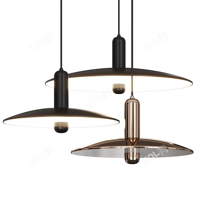 Minimal Taupe Pendant Lamps 3D model image 1