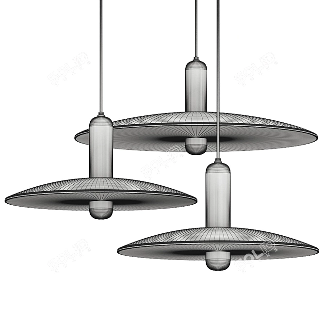 Minimal Taupe Pendant Lamps 3D model image 2
