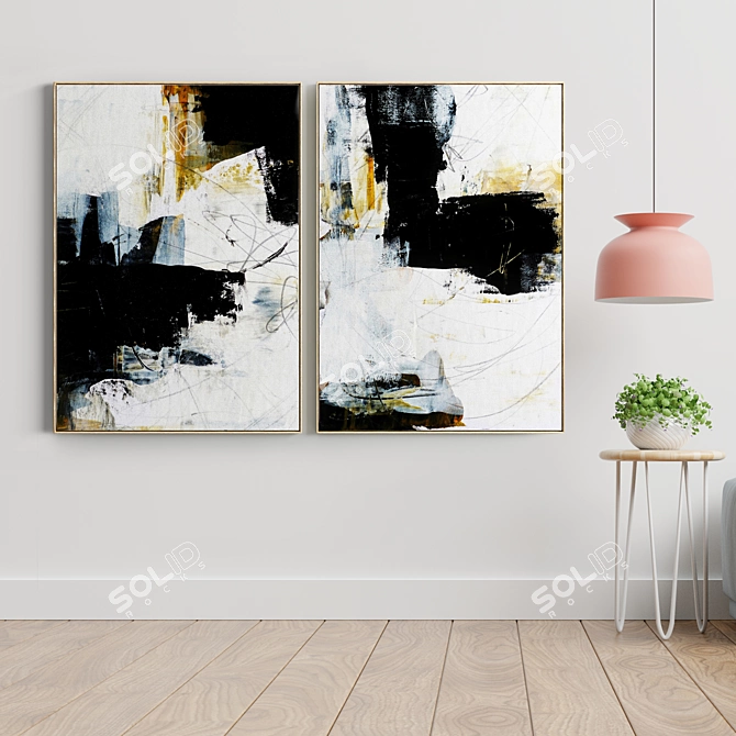 Modern Abstract Frames Set 3D model image 4