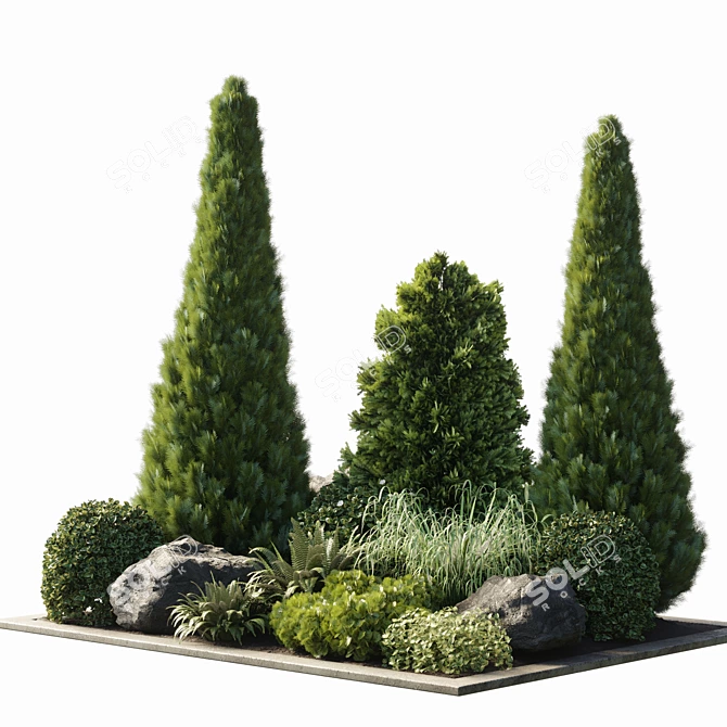 Alpine Hill 03 Outdoor Rectangle 3D model image 2