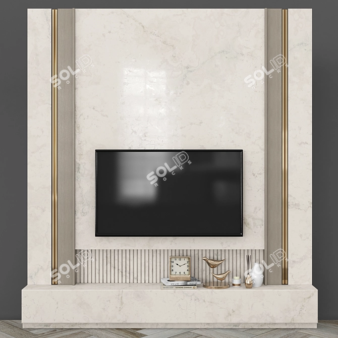 Modern TV Wall Set - Stylish Entertainment Center for 65 inch TV 3D model image 1