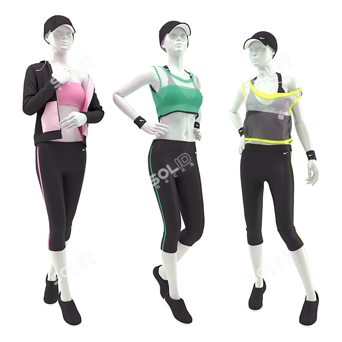 Sleek Athlete Mannequin 3D model image 1