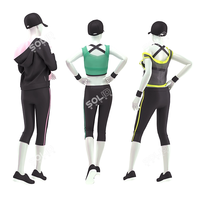 Sleek Athlete Mannequin 3D model image 3