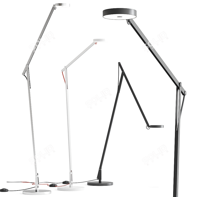 Modern String F1 Floor Lamp 3D model image 1