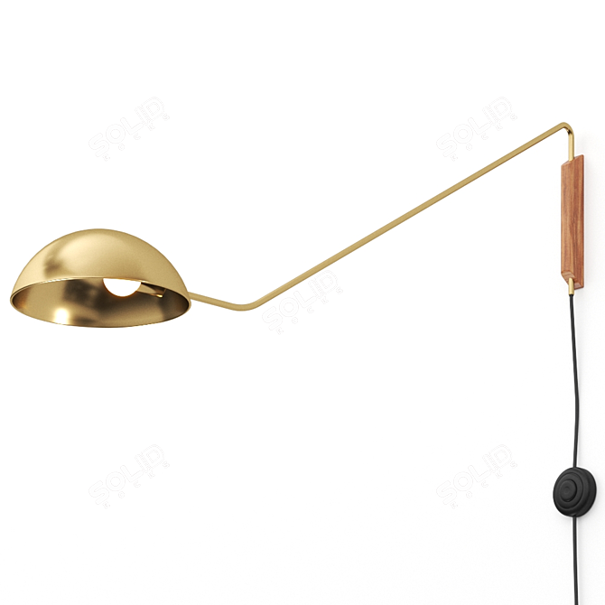 Elegant Brass Swivel Wall Sconce 3D model image 3