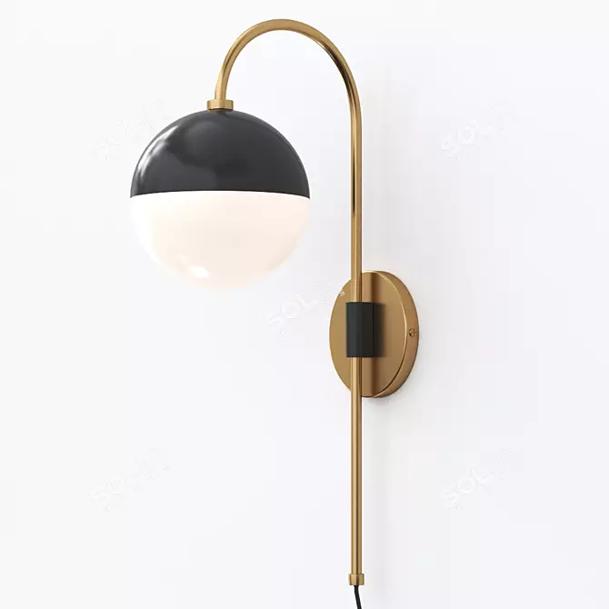 Vintage Globe Swing Arm Sconce 3D model image 1