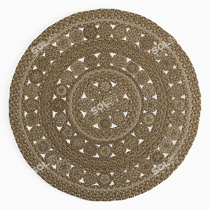 Serena & Lily Round Jute Rug 3D model image 1