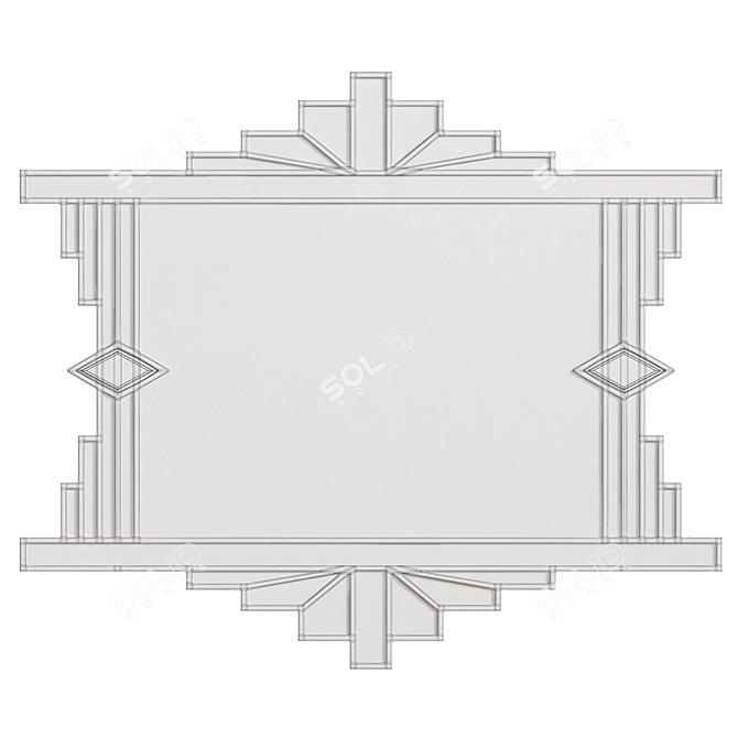 Elegant Silver Trim Mirror: Mia Original Art Deco Over Mantle 3D model image 3