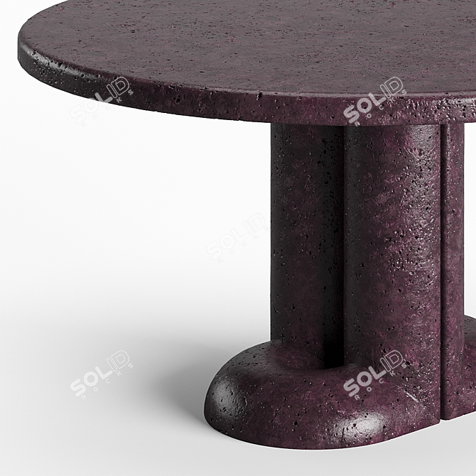 Lava Rock Glazed Dining Table 3D model image 4